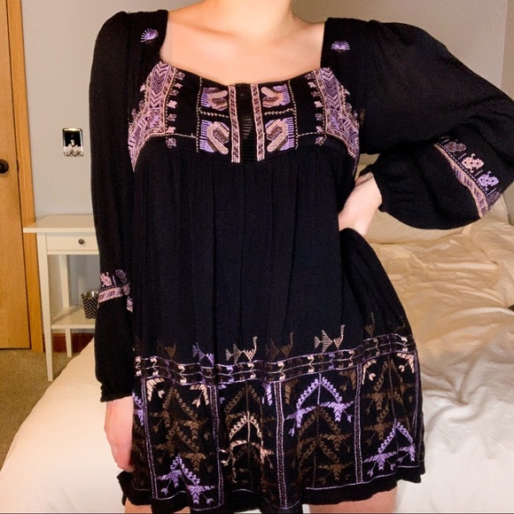 Free People Rhiannon Embroidered Babydoll Dress - Picture 1 of 10
